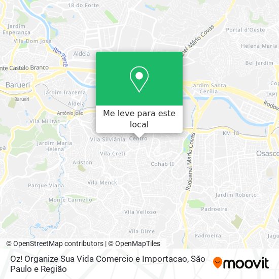 Oz! Organize Sua Vida Comercio e Importacao mapa
