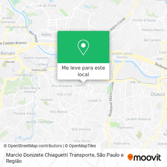 Marcio Donizete Chiaguetti Transporte mapa
