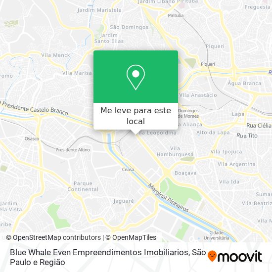 Blue Whale Even Empreendimentos Imobiliarios mapa