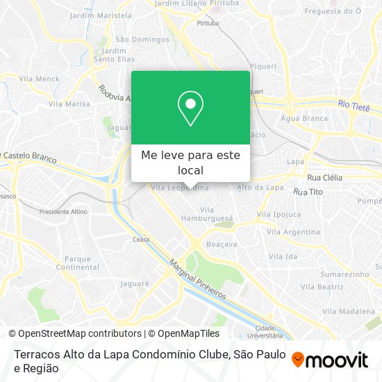 Terracos Alto da Lapa Condomínio Clube mapa