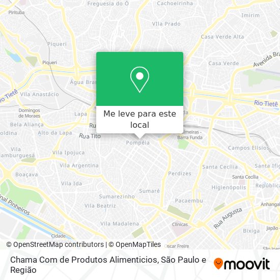 Chama Com de Produtos Alimenticios mapa