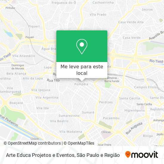 Arte Educa Projetos e Eventos mapa