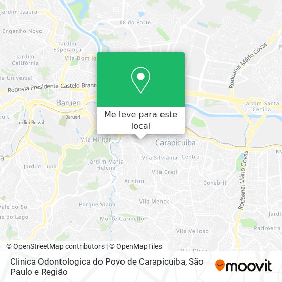 Clinica Odontologica do Povo de Carapicuiba mapa