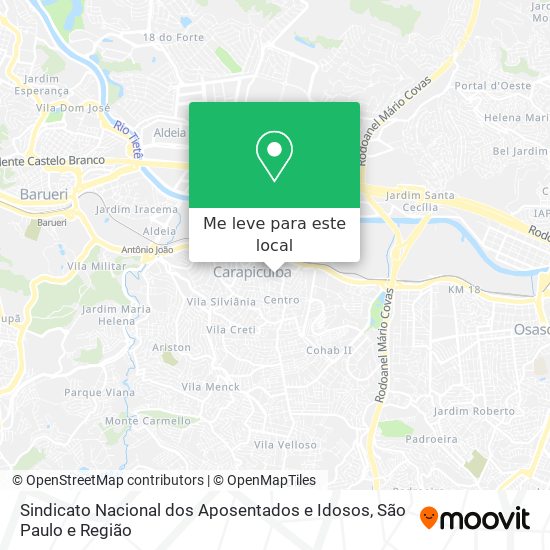 Sindicato Nacional dos Aposentados e Idosos mapa