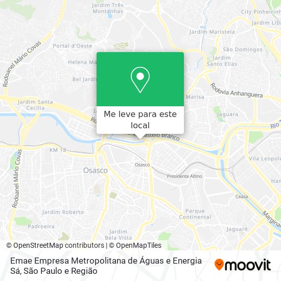 Emae Empresa Metropolitana de Águas e Energia Sá mapa