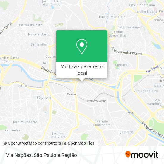 Via Nações mapa