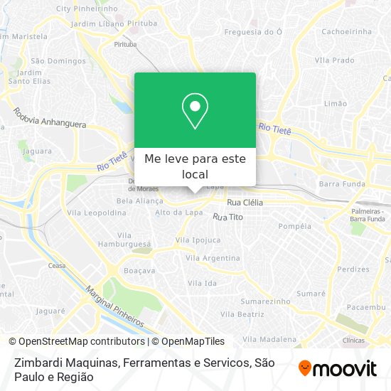 Zimbardi Maquinas, Ferramentas e Servicos mapa