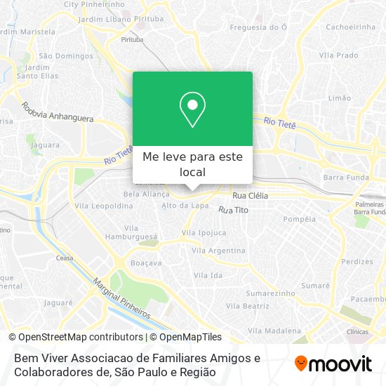 Bem Viver Associacao de Familiares Amigos e Colaboradores de mapa