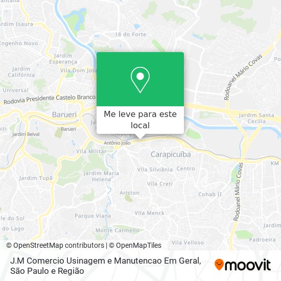 J.M Comercio Usinagem e Manutencao Em Geral mapa