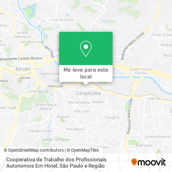Cooperativa de Trabalho dos Profissionais Autonomos Em Hotel mapa