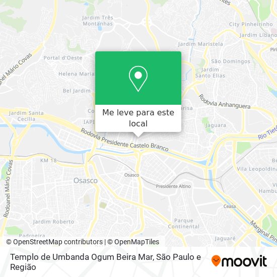 Templo de Umbanda Ogum Beira Mar mapa