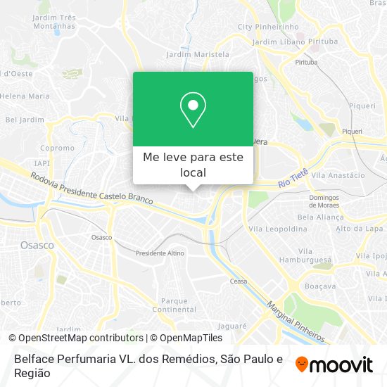 Belface Perfumaria VL. dos Remédios mapa