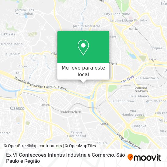 Ex VI Confeccoes Infantis Industria e Comercio mapa