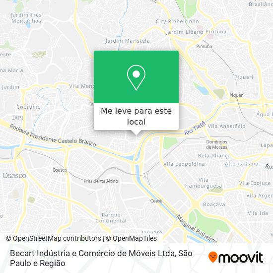 Becart Indústria e Comércio de Móveis Ltda mapa