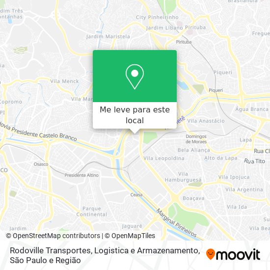 Rodoville Transportes, Logistica e Armazenamento mapa