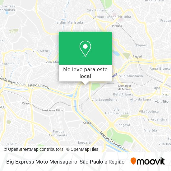 Big Express Moto Mensageiro mapa