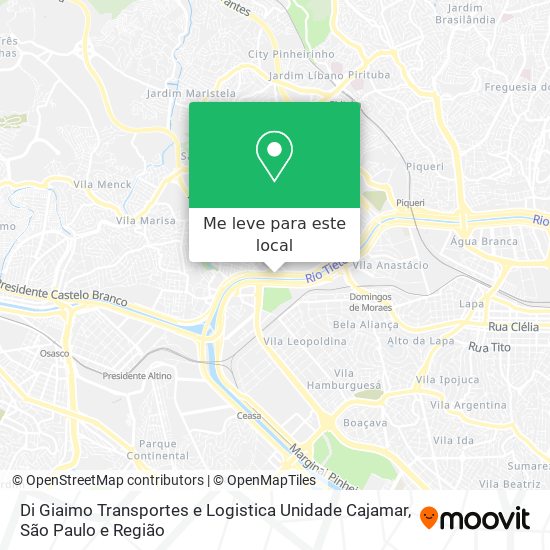 Di Giaimo Transportes e Logistica Unidade Cajamar mapa