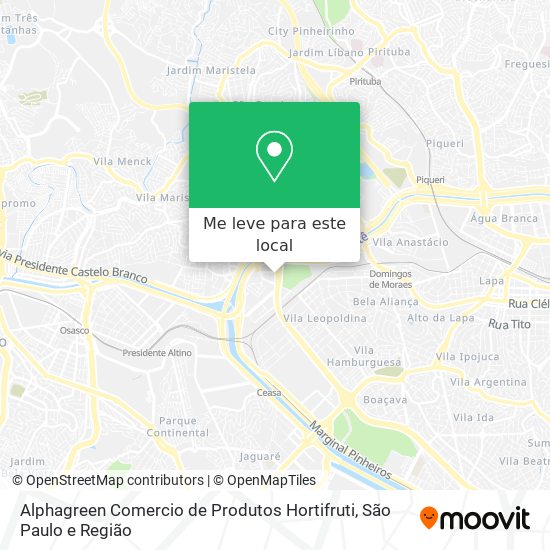 Alphagreen Comercio de Produtos Hortifruti mapa