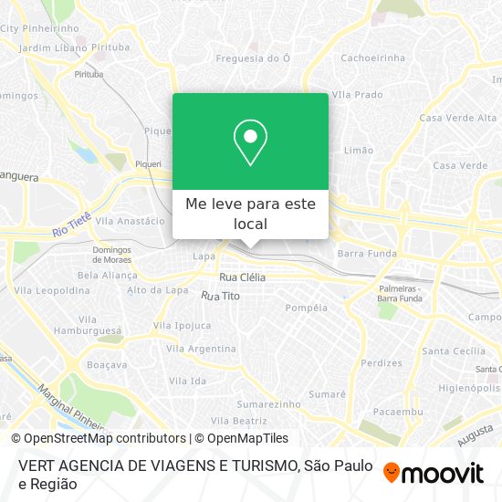 VERT AGENCIA DE VIAGENS E TURISMO mapa