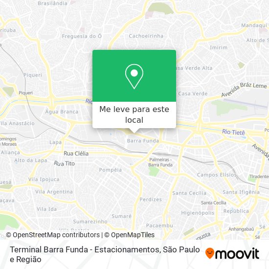 Terminal Barra Funda - Estacionamentos mapa