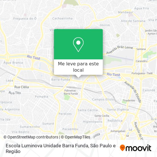 Escola Luminova Unidade Barra Funda mapa