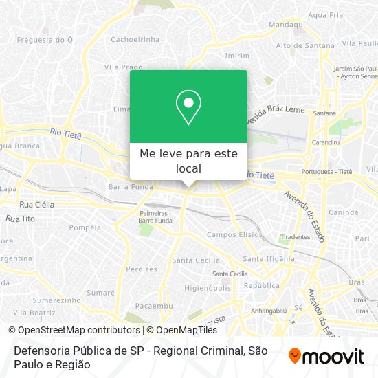 Defensoria Pública de SP - Regional Criminal mapa