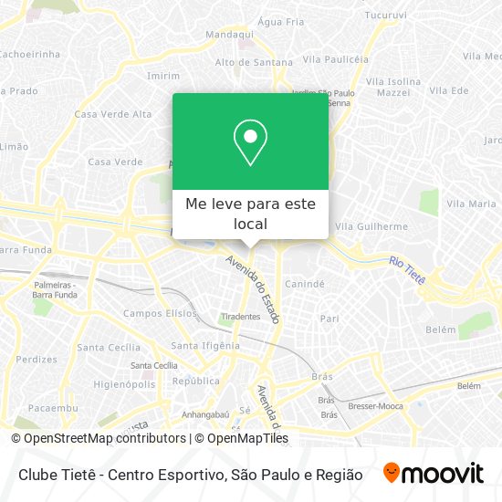 Clube Tietê - Centro Esportivo mapa