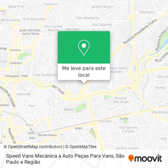 Speed Vans Mecânica a Auto Peças Para Vans mapa