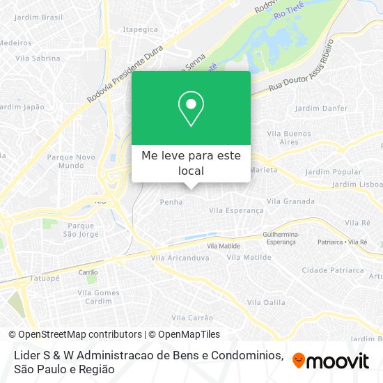 Lider S & W Administracao de Bens e Condominios mapa