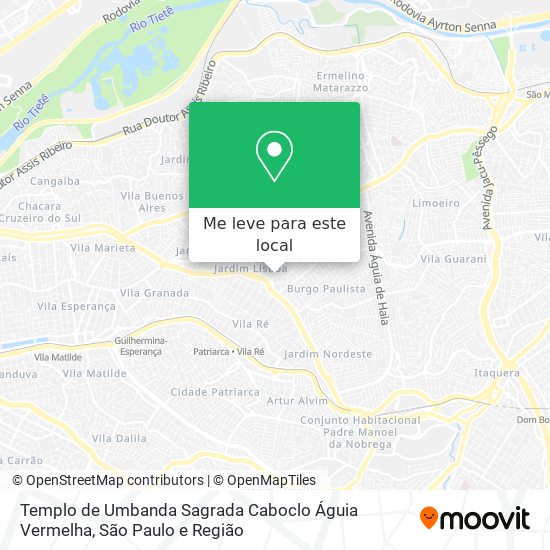 Templo de Umbanda Sagrada Caboclo Águia Vermelha mapa