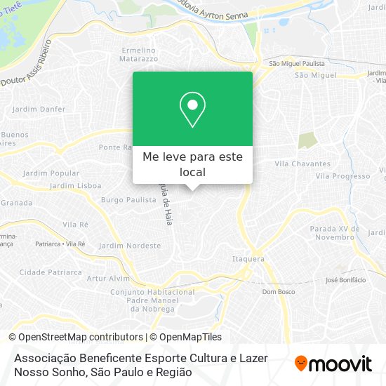 Associação Beneficente Esporte Cultura e Lazer Nosso Sonho mapa