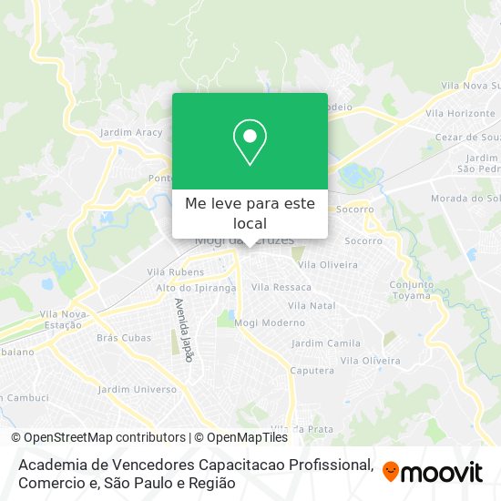 Academia de Vencedores Capacitacao Profissional, Comercio e mapa