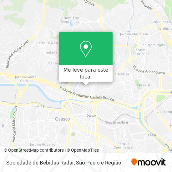 Sociedade de Bebidas Radar mapa