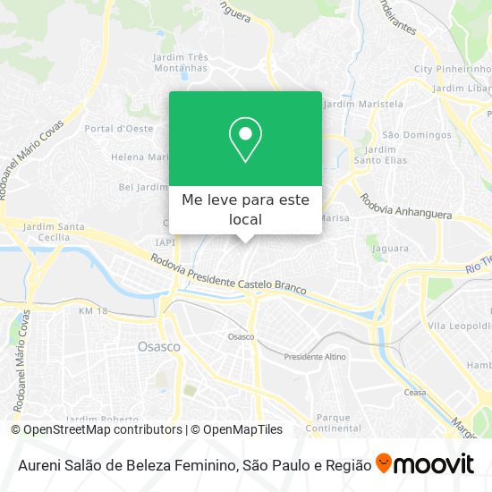 Aureni Salão de Beleza Feminino mapa