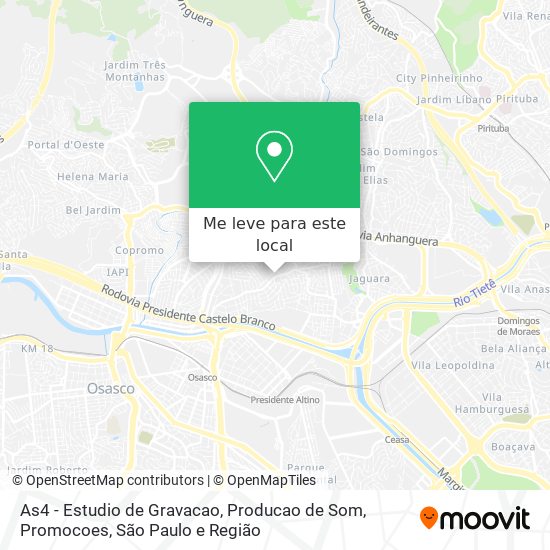 As4 - Estudio de Gravacao, Producao de Som, Promocoes mapa