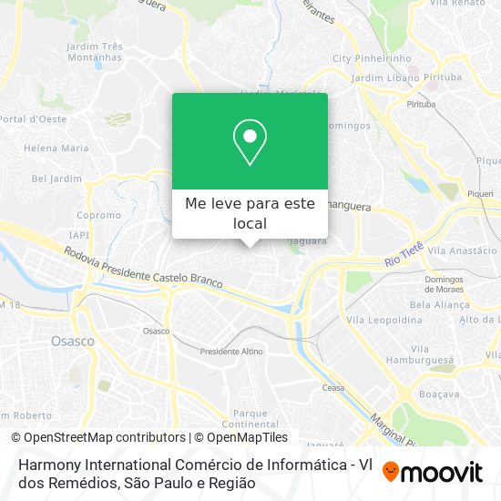Harmony International Comércio de Informática - Vl dos Remédios mapa