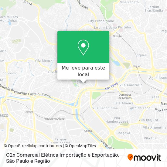 O2x Comercial Elétrica Importação e Exportação mapa