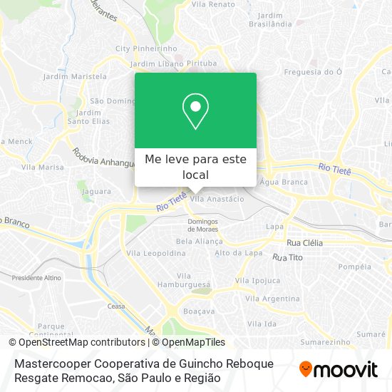 Mastercooper Cooperativa de Guincho Reboque Resgate Remocao mapa