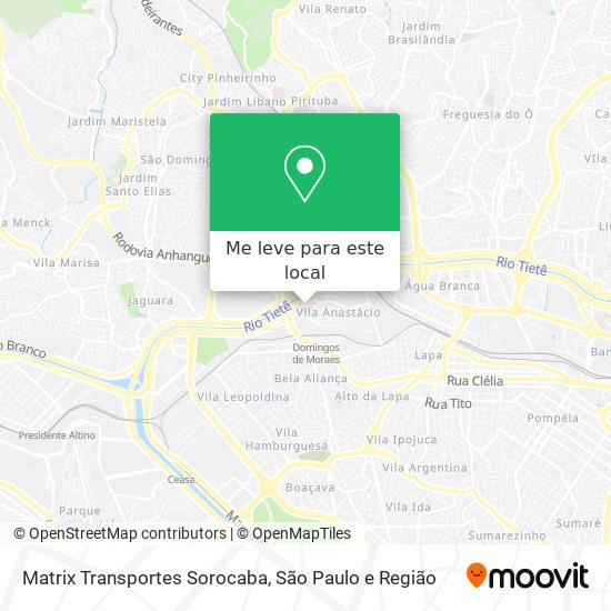 Matrix Transportes Sorocaba mapa