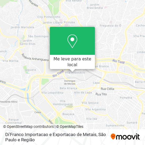 Di'Franco Importacao e Exportacao de Metais mapa