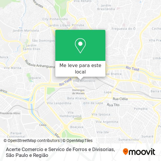 Acerte Comercio e Servico de Forros e Divisorias mapa