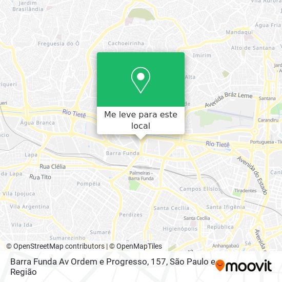 Barra Funda Av Ordem e Progresso, 157 mapa