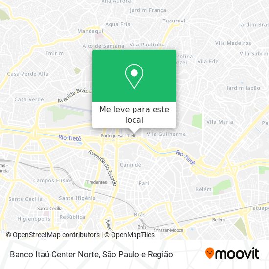 Banco Itaú Center Norte mapa