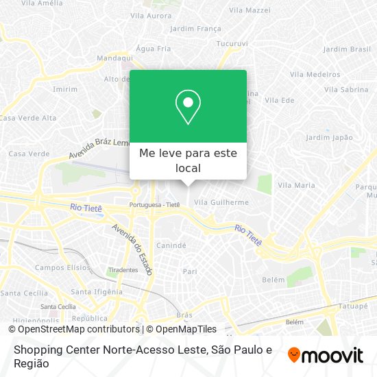 Shopping Center Norte-Acesso Leste mapa