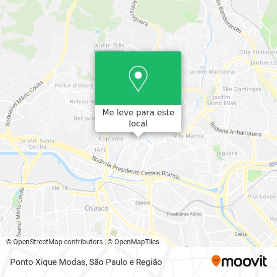 Ponto Xique Modas mapa