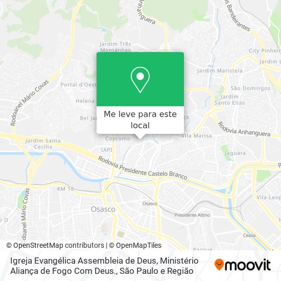 Igreja Evangélica Assembleia de Deus, Ministério Aliança de Fogo Com Deus. mapa