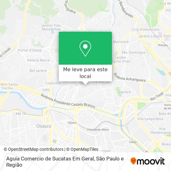 Aguia Comercio de Sucatas Em Geral mapa