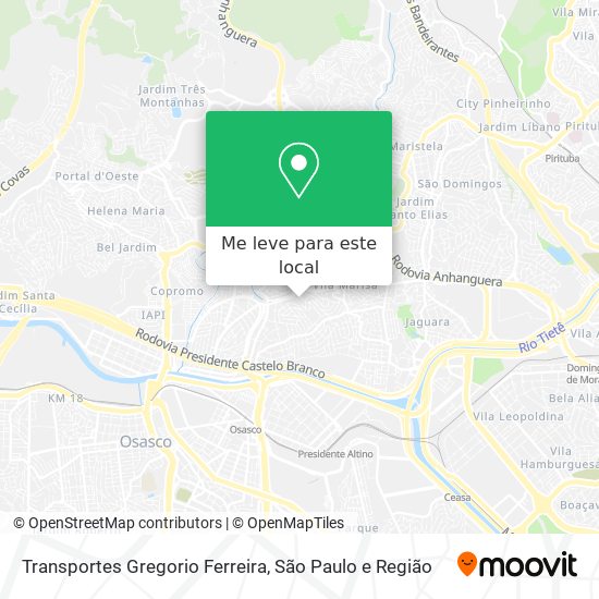 Transportes Gregorio Ferreira mapa