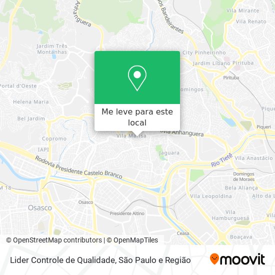 Lider Controle de Qualidade mapa