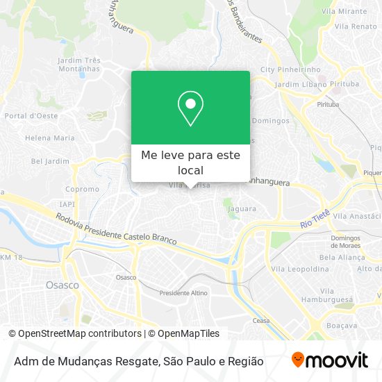 Adm de Mudanças Resgate mapa